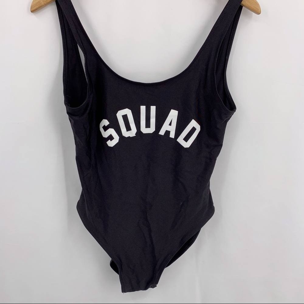 Black squad one‎ piece bathing suit medium